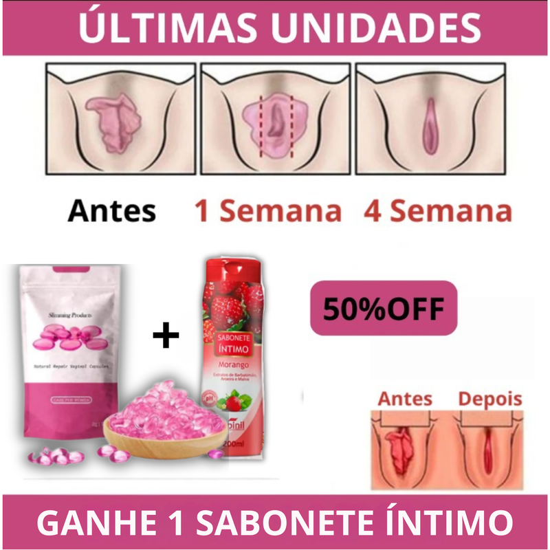 Cápsulas Vaginais Emagrecedoras Oficial - SUPER PRMOÇÃO | COMPRE 1 GANHE UM SABONETE ÍNTIMO | FRETE GRÁTIS