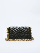 Bolsa de Ombro Acolchoada com Corrente estilo Zara Shein - Couro Legitimo