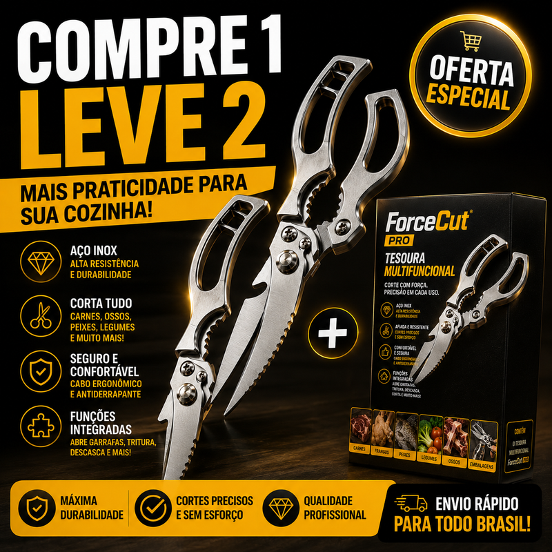 ForceCut Pro™ | Tesoura Multifuncional | Frete Grátis | Compre 1 Leve 2