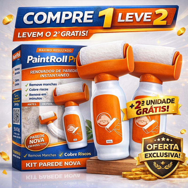 PaintRoll Pro - Remove Manchas, Riscos E Mofo das Paredes | FRETE GRÁTIS | COMPRE 1 LEVE 2
