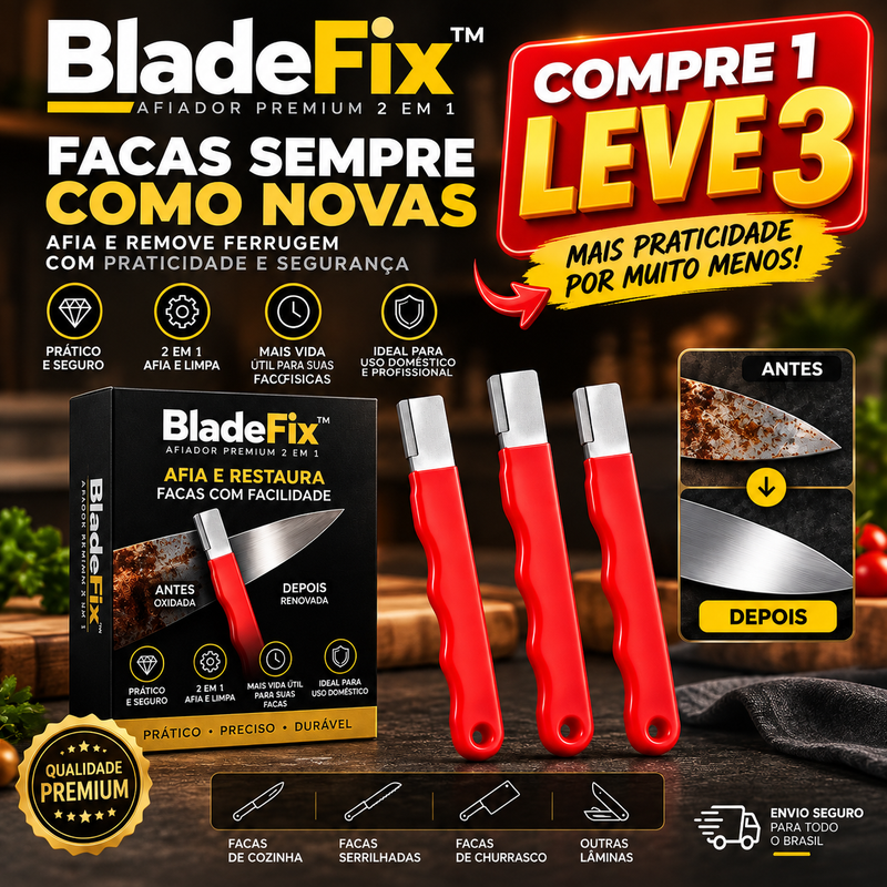 BladeFix™ | Afiador Premium 2 em 1 para Facas | COMPRE 1 LEVE 3