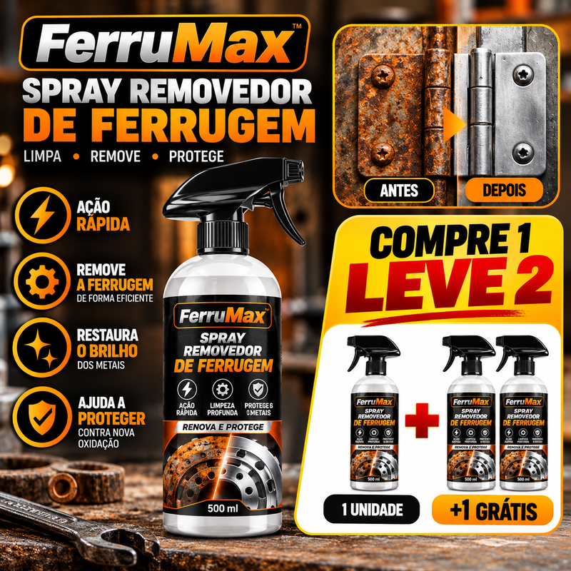 FerruMax™ Removedor De Ferrugem | COMPRE 1 LEVE 2 | FRETE GRÁTIS