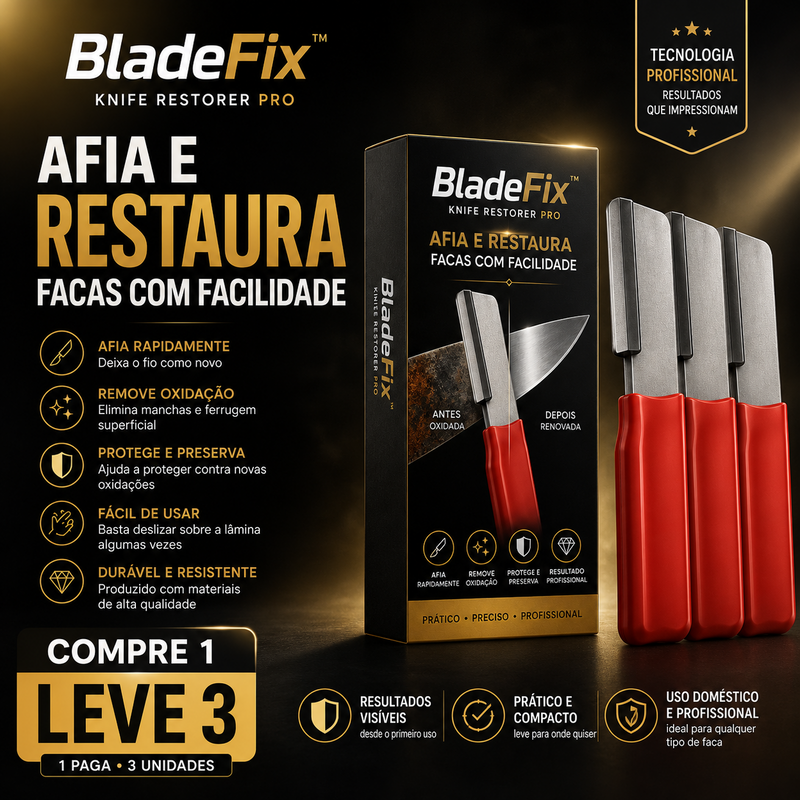 BladeFix™ | Afiador Premium 2 em 1 para Facas | COMPRE 1 LEVE 3